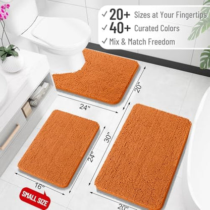 OLANLY Bathroom Runner Rugs 47x20, Extra Soft Absorbent Chenille Bath Rugs