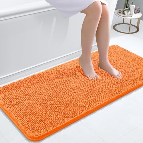 OLANLY Bathroom Runner Rugs 47x20, Extra Soft Absorbent Chenille Bath Rugs