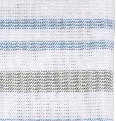 Izod - Fingertip Towels, Soft & Absorbent Cotton, Dorm Room Essentials, Striped Bathroom Decor, Set of 2 (Clubhouse Collection, Blue)