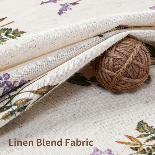 Colorful Star Farmhouse Floral Linen Shower Curtain, Vintage Boho Shower Curtain for Bathroom, French Country Pattern Waterproof Bathroom Curtains, 72" W x 72" L