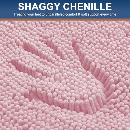 Smiry Bathroom Rugs 24X16, Luxury Chenille Extra Soft Absorbent Bath Mat