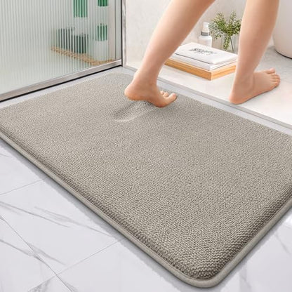 OLANLY Thick Memory Foam Bathroom Rug 36x24, Absorbent Bath Mat, Warm Taupe
