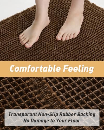 Upgraded Waffle Bath Mat Runner Absorbent Non Slip Bathroom Mat, 2' x 5'