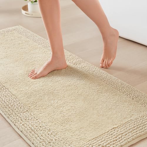 Madison Park Splendor Reversible 100% Cotton Bath Runner, 24 x 60, Natural