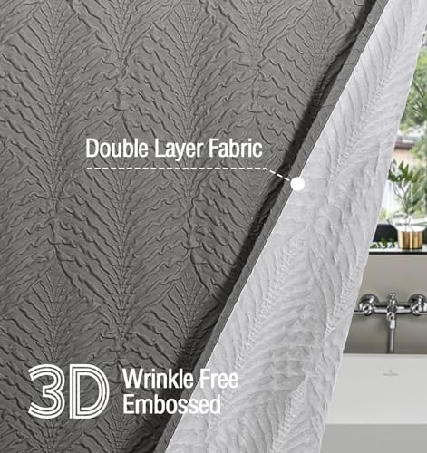 Gibelle Ombre Grey Shower Curtain for Bathroom, Farmhouse Bath Curtain 72x72