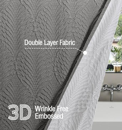 Gibelle Ombre Grey Shower Curtain for Bathroom, Farmhouse Bath Curtain 72x72