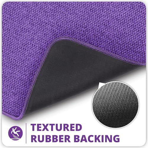 Bosap Bath Mat,Ultra Thin Bathroom Runner Rugs,Large Bath Mats for Bathroom,Quick Dry,Non-Slip,Machine Washable,Low Pile,Bath Rug,Shower Outside,Sink,Home Decor Accessories.Purple,3'x4'(36x48inch)