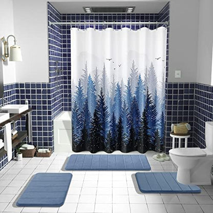 Yimobra Memory Foam Bath Mat, Super Soft Absorbent Bathroom Rug Non Slip, Quick Dry, Machine Washable Floor Carpet for Tub Shower, Home Decor Accessories, 24x17, Denim Blue