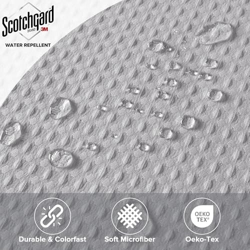 Madison Park Arbor Waffle Extra Long Shower Curtain, 72 x 84, Grey Solid