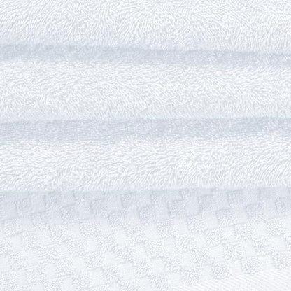 MyOwn Premium Cotton 6 Pack Towel Set for Bathroom, Contains 2 Bath Towels 28x55 inch, 2 Hand Towels 16x24 inch & 2 Wash Coths 12x12 inch, Ideal Everyday use, Compact & Lightweight - White
