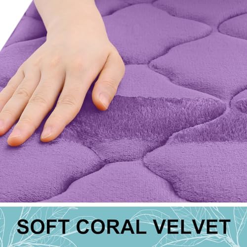OLANLY Memory Foam Bath Mat Rug 44x24, Ultra Soft Bathroom Rugs, Lavender