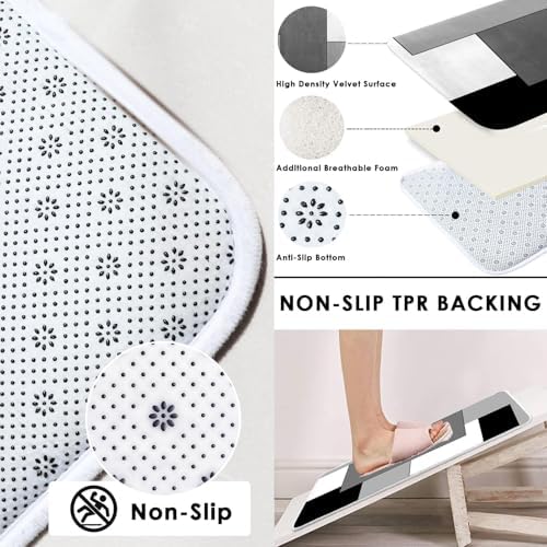 Bathroom Sets with Shower Curtain and Rugs, 4 Pcs, Checkered
