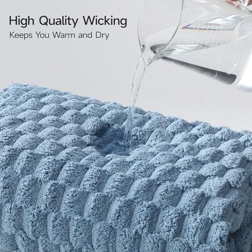 REDKISS 4 Pack Blue Microfiber Bath Towels - Large Shower Towels Set for Bathroom, Super Absorbent Towel Set of 4 Lagre, Quick Dry Bathroom Towel for Spa, Gym,Travel, Lint Free, Ultra Soft
