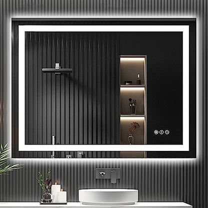 48x36 LED Bathroom Mirror with Lights, Lighted Vanity Mirror