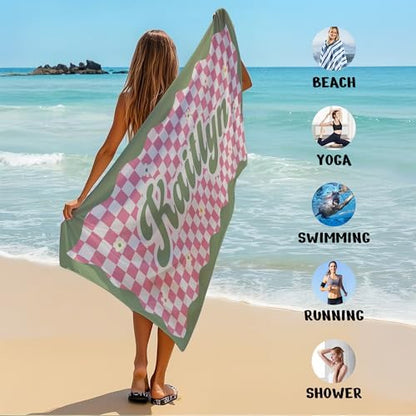 JML Personalized Beach Towel with Name, Microfiber, 35 x 70 in