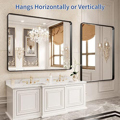 WEER Black Bathroom Vanity Mirror 40X30 Inch