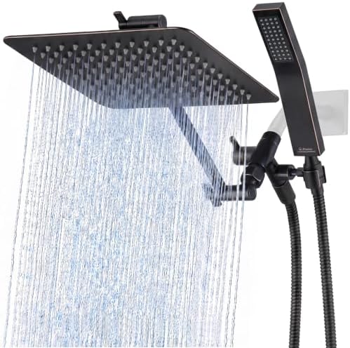G-Promise All Metal 10" Rain Shower Head with Handheld for Bathroom Upgrade