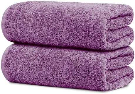 Tens Towels 2 Piece Extra Large Bath Sheets 35 x 70 Inches, Purple