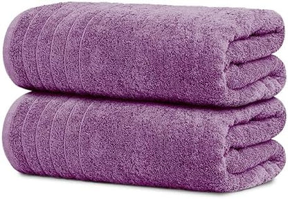 Tens Towels 2 Piece Extra Large Bath Sheets 35 x 70 Inches, Purple