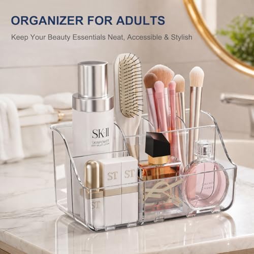 Sotfamily Clear Kids Toothbrush Holders for Bathrooms, 2-Pack(No-Drill)