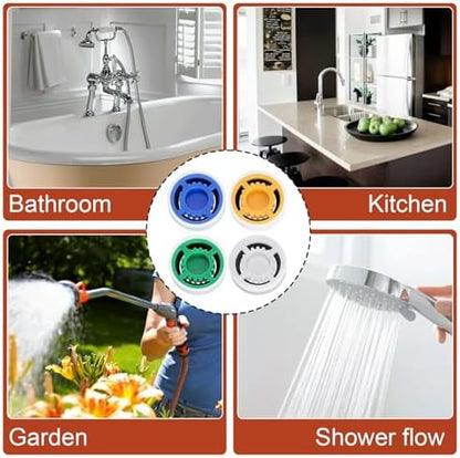 4pcs Shower Head Flow Restrictor, 1.5/1.8/2.0/2.5 GPM