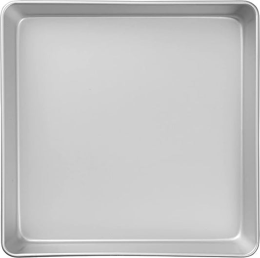 Wilton Aluminum 12x2 Inch Square Cake And Brownie Pan, Made With Natural Anodized Aluminum, Made Without PFAS, Bakeware Optimal For Even Heating