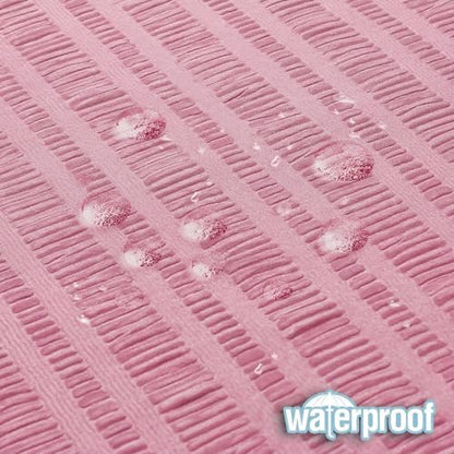 Aiyufeng Moga Extra Long Bright Pink Shower Curtain 96 Inch Long, Embossed Texture Fabric Bathroom Shower Curtain, Large Hotel Bath Curtain with 12 Holes, 72Wx96H, Hot Pink