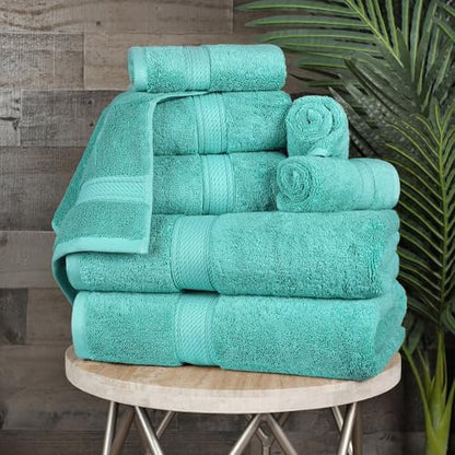 SUPERIOR Egyptian Cotton Ultra Plush & Absorbent, 8 Piece Set, Turquoise