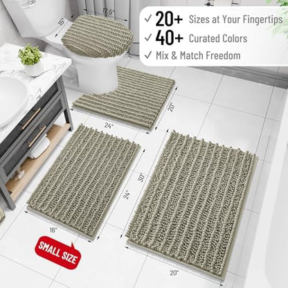Arotive Bathroom Rugs Mat 47x24, Soft Absorbent Chenille Shaggy Bath Mat