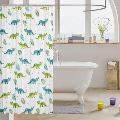 Feelyou Alligator Decor Fabric Shower Curtains Cartoon Australian Crocodile Shower Curtain for Kids Boys Girls Palm Leaves Bathroom Waterproof Accessories with Hooks Cute Wild Animal,72x84 Inches