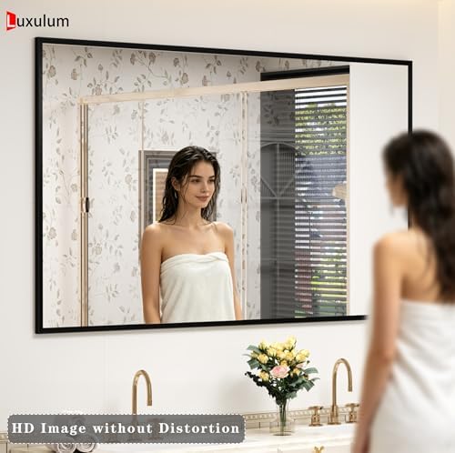 Black Framed Bathroom Mirror for Over Sink 60x40