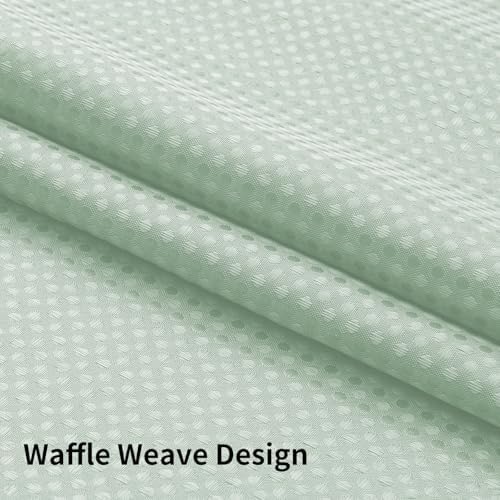 Colorful Star Mint Green No Hook Waffle Shower Curtain Set, 72" W x 75" L