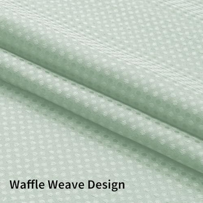 Colorful Star Mint Green No Hook Waffle Shower Curtain Set, 72" W x 75" L