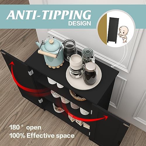 TaoHFE Black Bathroom Storage Cabinet,Bathroom Cabinets Freestanding