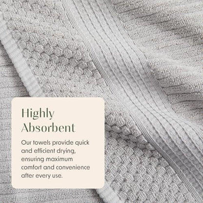 Springtree Home Oversized Bath Towel Set | 2-Pack | 100% Cotton | Grey