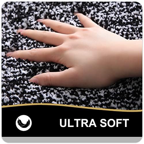 OLANLY Bathroom Rugs 36x24, Soft Absorbent Microfiber Bath Rugs, Black
