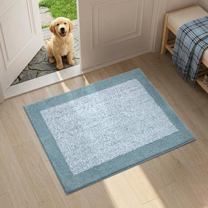 Bathroom Rugs 24x17 Non Slip Washable, Soft Absorbent Bath Mat Dusty Blue