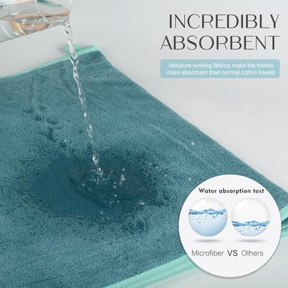 KinHwa Hand Towels for Bathroom, Microfiber Face Towels, 16x30 Inch, 4 Pack
