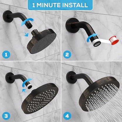 SparkPod Rain Shower Head, 6 Inch Round, Vintage Oil-Rubbed Bronze Finish