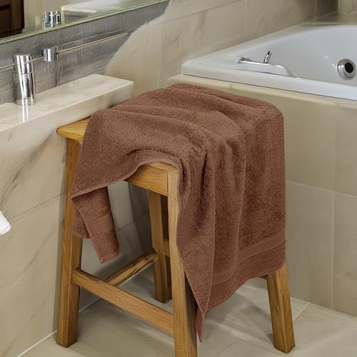 Medium Size Bath Towels Set of 6 – 100% Cotton Terry – 24" x 48" – Quick Dry, Soft & Highly Absorbent – Acorn Towels for Bathroom, Gym, Spa, Pool & Daily Use