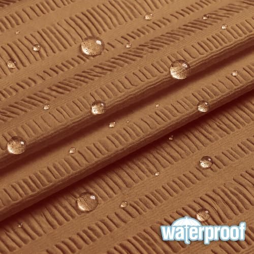 Aiyufeng Gold Shower Curtain for Bathroom, Embossed Textured Fabric Shower Curtain for Bathroom - Soft Cloth & Hotel Spa, Machine Washable, 72X78,Gold