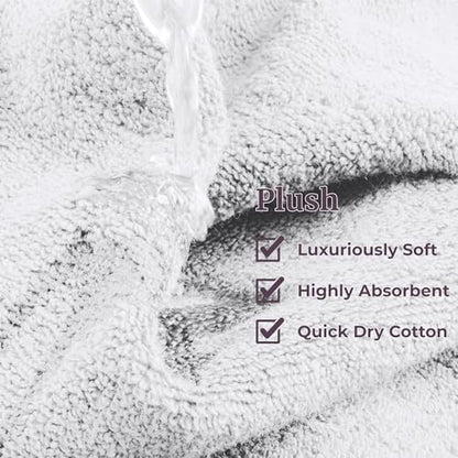 Lavish Home Bathroom Towels Set, Bathroom Accessories, White, Set of 6