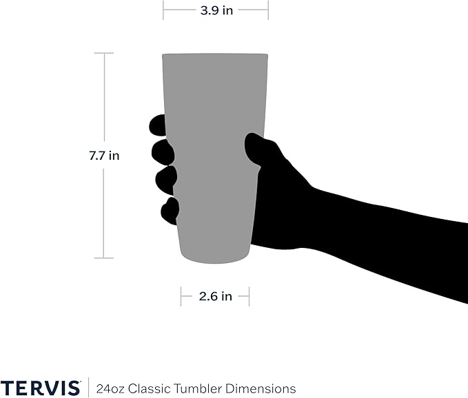 Tervis Clear & Colorful Tabletop Made in USA Double Walled Insulated Tumbler Travel Cup Keeps Drinks Cold & Hot, 24oz, Red