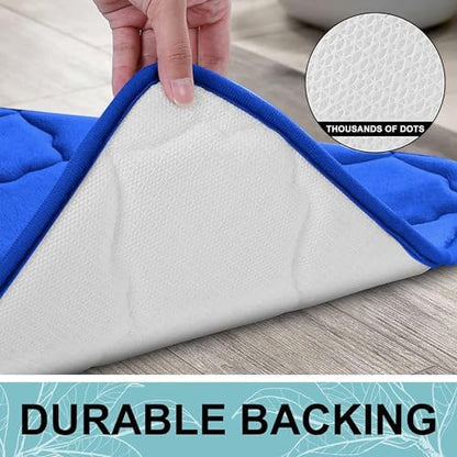 OLANLY Memory Foam Bath Mat Rug 47x24, Ultra Soft Bathroom Rugs, Royal Blue