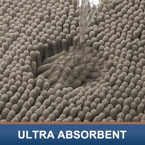 Smiry Bathroom Rugs 36X24, Luxury Chenille Extra Soft Absorbent Bath Mat