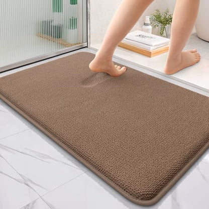 OLANLY Thick Memory Foam Bathroom Rugs 36x24, Absorbent Bath Mat, Mocha