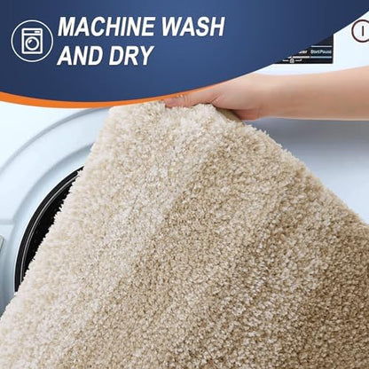 OLANLY Micorfiber Bathroom Rug Set 2 Piece, 47"x20"+24"x16"