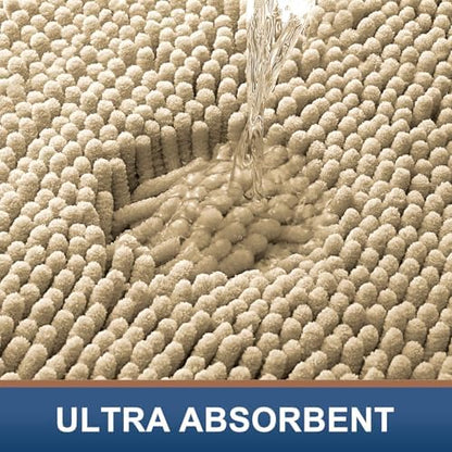 Smiry Toilet Rugs U-Shaped 20x20, Extra Soft Absorbent Contoured Bath Mat