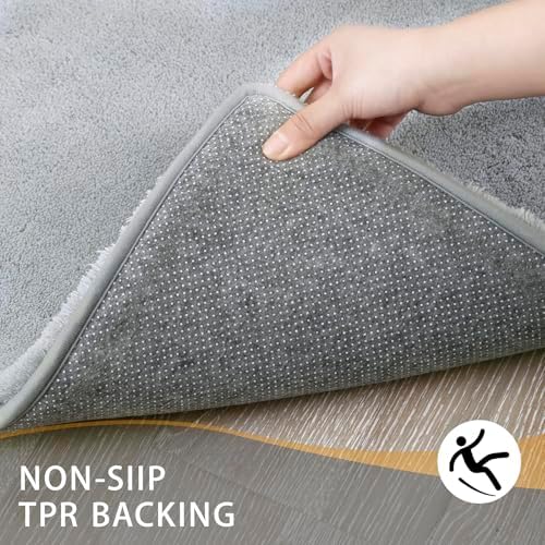 MINIDEAR Bathroom Rugs 44x24 Dark Gray - Thick Memory Foam Bath Mat, Ultra Soft & Plush Fluffy, Non-Slip, Quick Dry, Absorbent Washable Floor Microfiber Mat for Tub, Home Decor Accessories