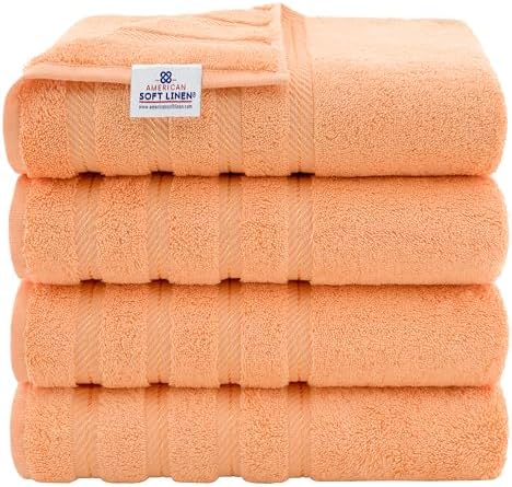 American Soft Linen 100% Cotton Luxury Turkish Towels, 4 PC Bath Towel Set